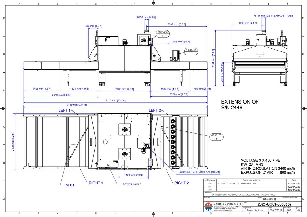 Chiossi e Cavazzuti Dual 1900 - Dual Belt Conveyor Dryer